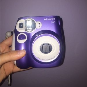 Purple Polaroid camera